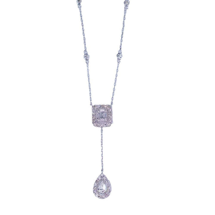 Roségold hohe Carbon -Diamant -Wassertropfen -Fels Süßigkeiten Halskette für Frauen