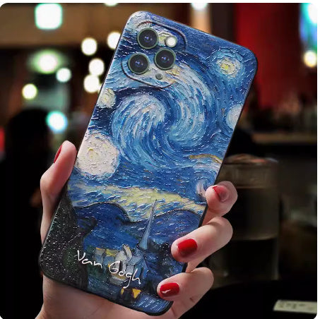 Van Gogh Starry Sky Teléfono móvil 3D Soft Case