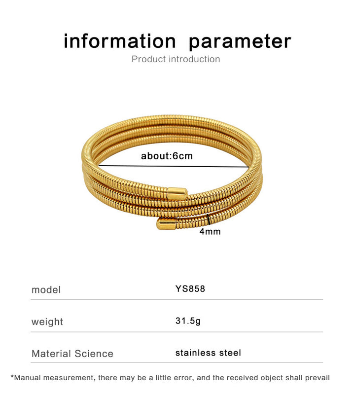 Ring rostfritt stål 18k guldpläterad flerskiktsjåer armband
