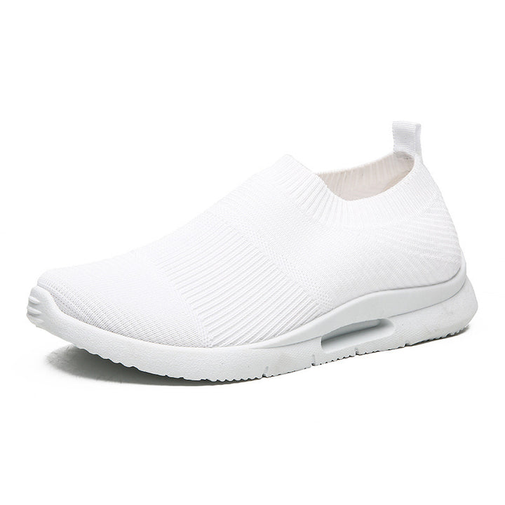 Adidași zburători pentru bărbați pantofi albi de plasă albă