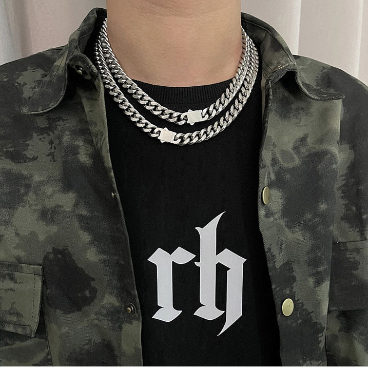 Ketting met high-end gevoel hiphopstijl eenvoudige en dikke sleutelbeenketting