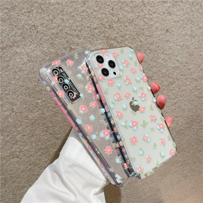 Compatible With Side Small Floral Phone Case X Xr Transparent Silicone 8plus Female Models