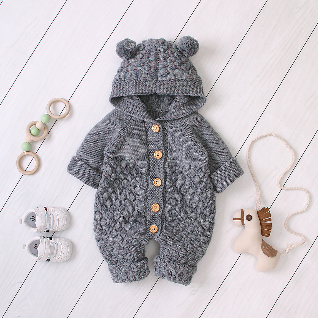 Baby stickad jumpsuit