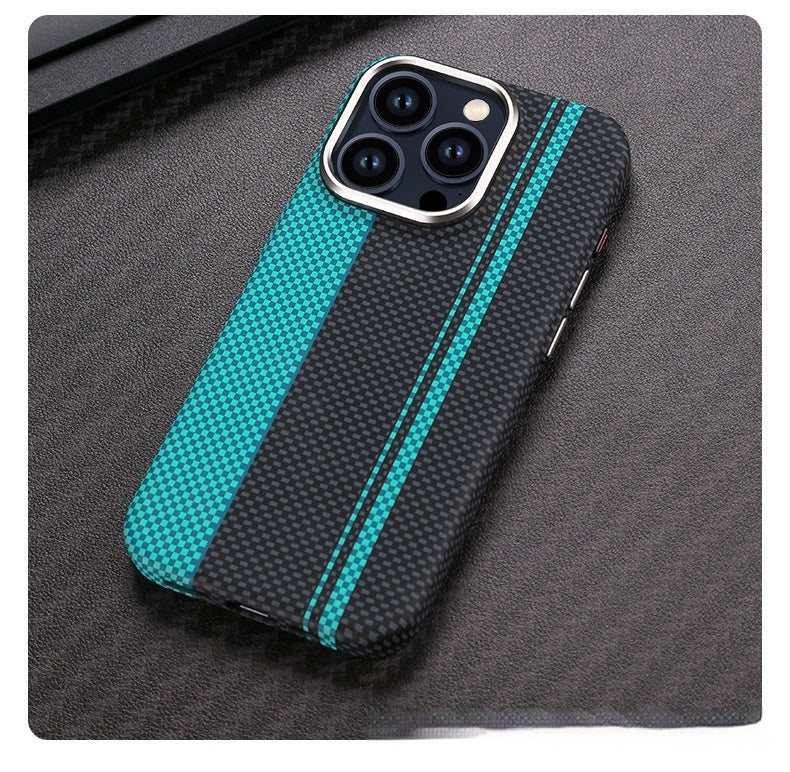 Magnetic Carbon Fiber Pattern Drop-resistant Mobile Phone Protective Case