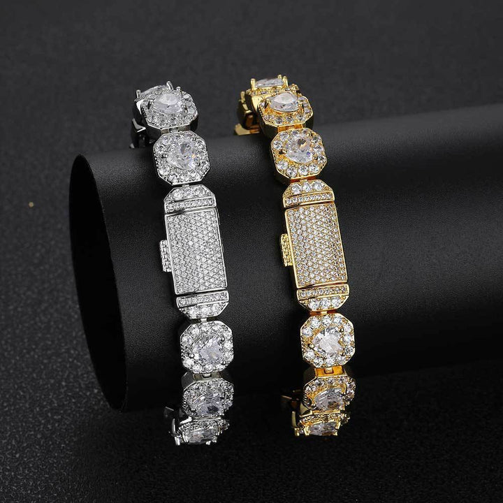 Personality Diamond Stud Hip Hop Men's Bracelet