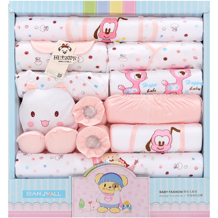 Caja de regalo de algodón recién nacido de 18 piezas Juego de ropa de bebé recién nacido
