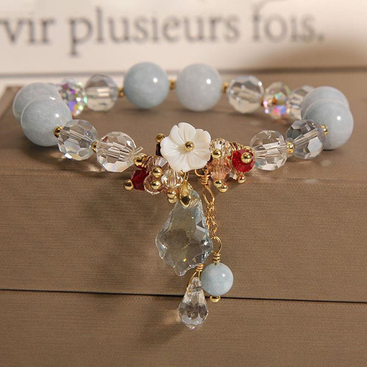 Women's Niche Natural Aquamarine Crystal Bracelet
