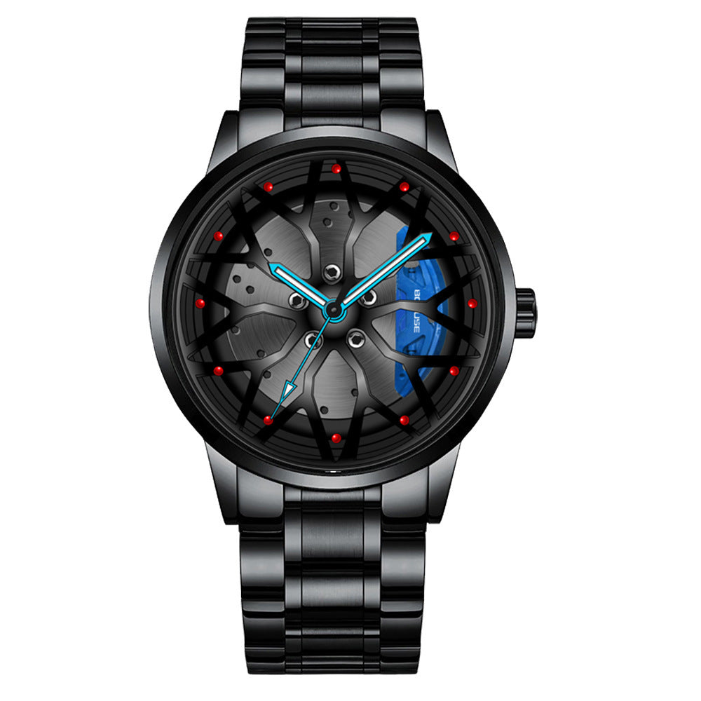 Tendencia de la moda masculina calibración de la rueda de la rueda de alto grado reloj luminoso impermeable