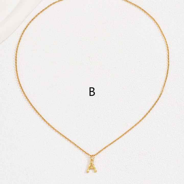 Simple Bamboo Knot 26 English Letter Necklace Niche