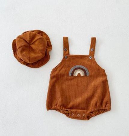 Mannelijke en vrouwelijke baby corduroy regenboog sling romper tas scheet kleding