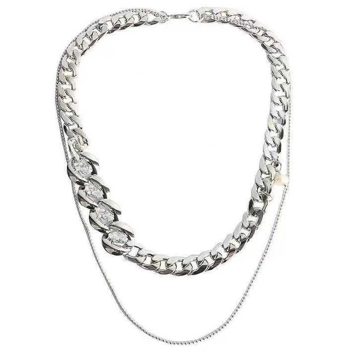 Fringed Sweater Women's Cross Chain Golden Geometric Necklace