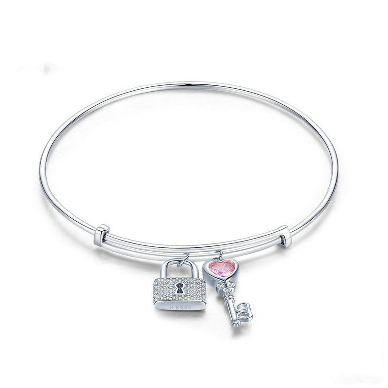 Love lock bracelet lock and key adjustable bracelet