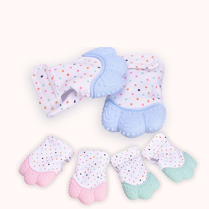 Bébé teether bébé gants molaires en silicone anti-bite