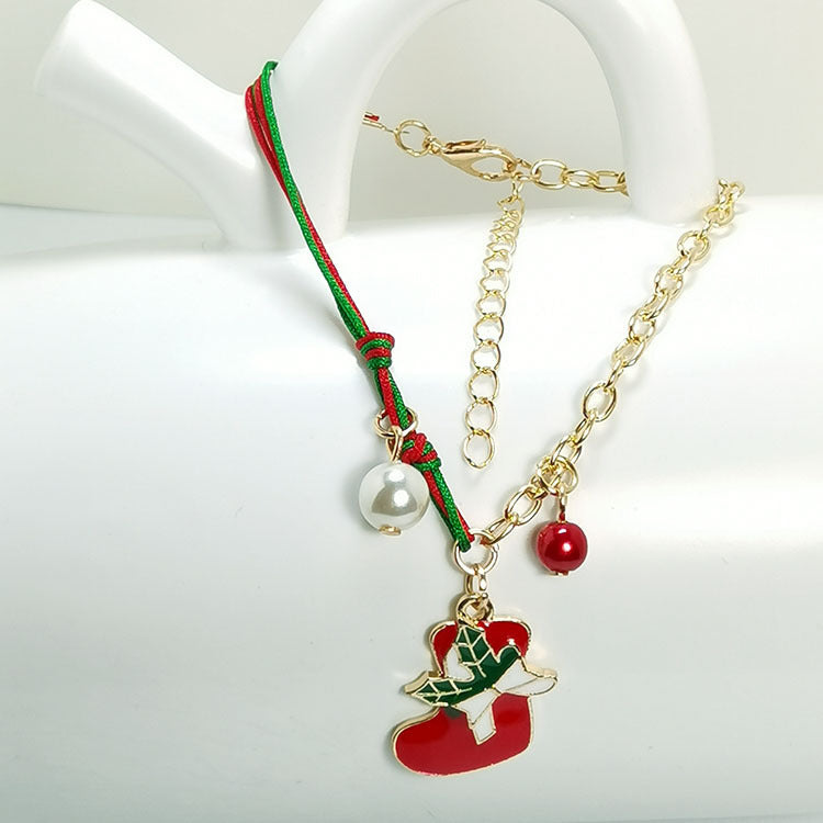 NIEUWE Kerst Snowman Santa Claus Tree Snowflake Elk Bracelet Kerst Geschenk Braam Bracelet Chain Hanger For Women New Year Fashion Gift