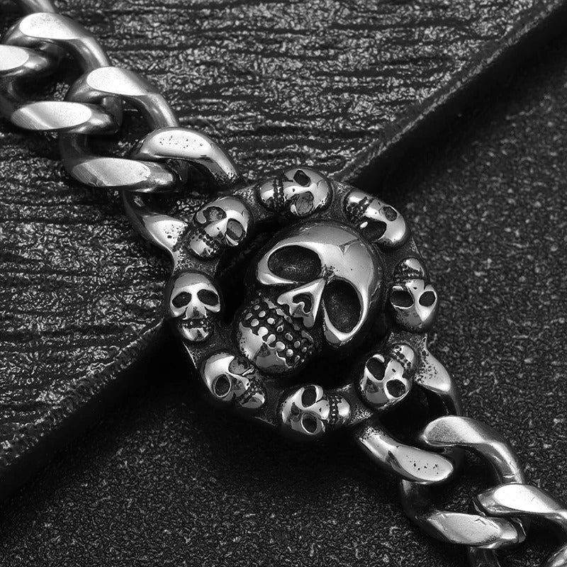 Nordic Viking Men's Skull Titanium Steel Bracelet