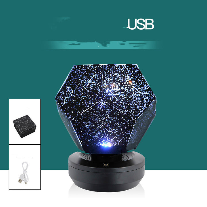 LED Starry Sky Proyector luces nocturnas Lámpara de proyección 3D Cargo Usb USB Planetarium Planetarium Niños Decoración de la habitación Iluminación