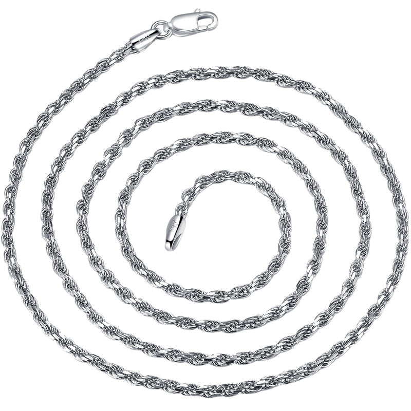 Pure S925 Twists de masa frita Collar de collar de plata esterlina