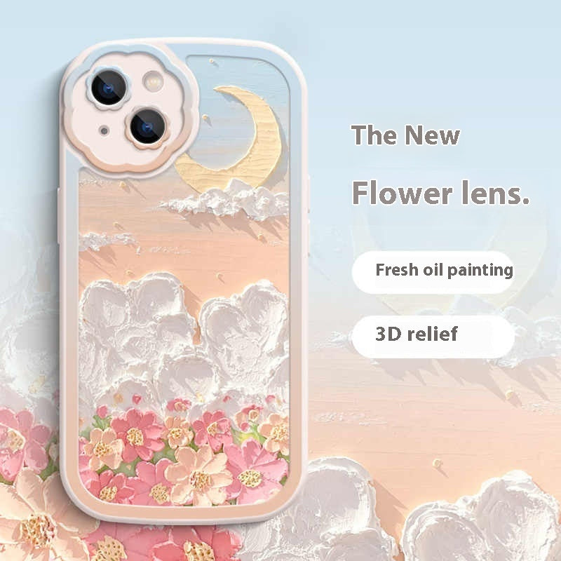 Carie de téléphone à fleurs de peinture à l'huile appropriée All inclusive