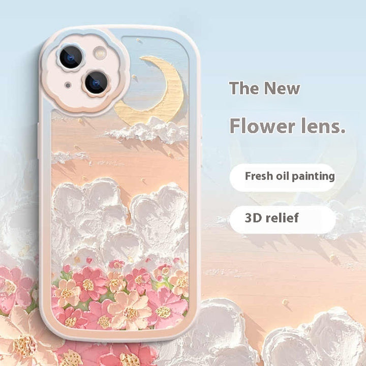 Suitable Oil Painting Flower Lens All Inclusive Phone Case