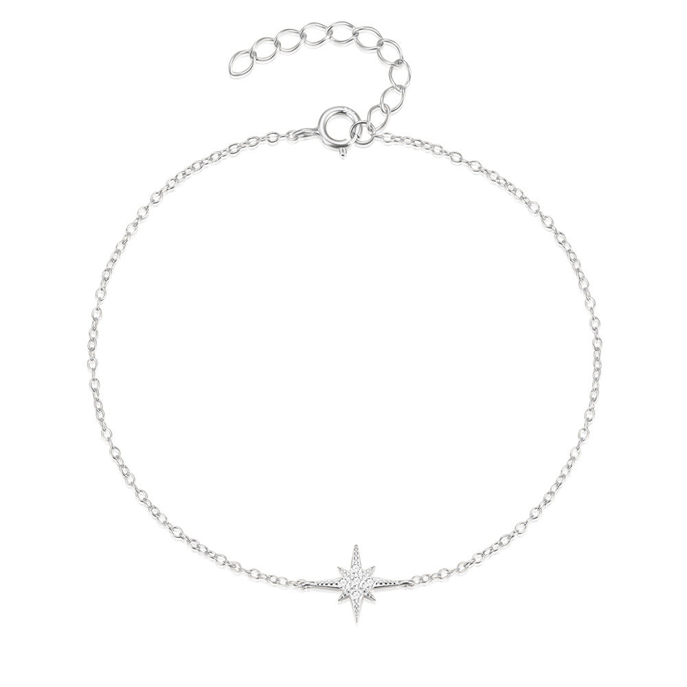 Mode Einfache S925 Sterling Silber Oktagonal Star Frauenarmband