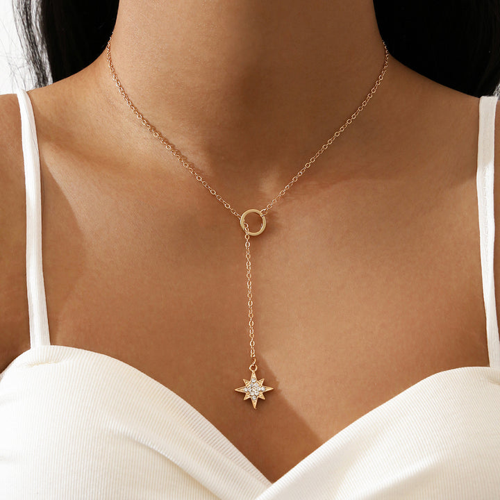 Fashion Ornament Eight-pointed Stars Necklace