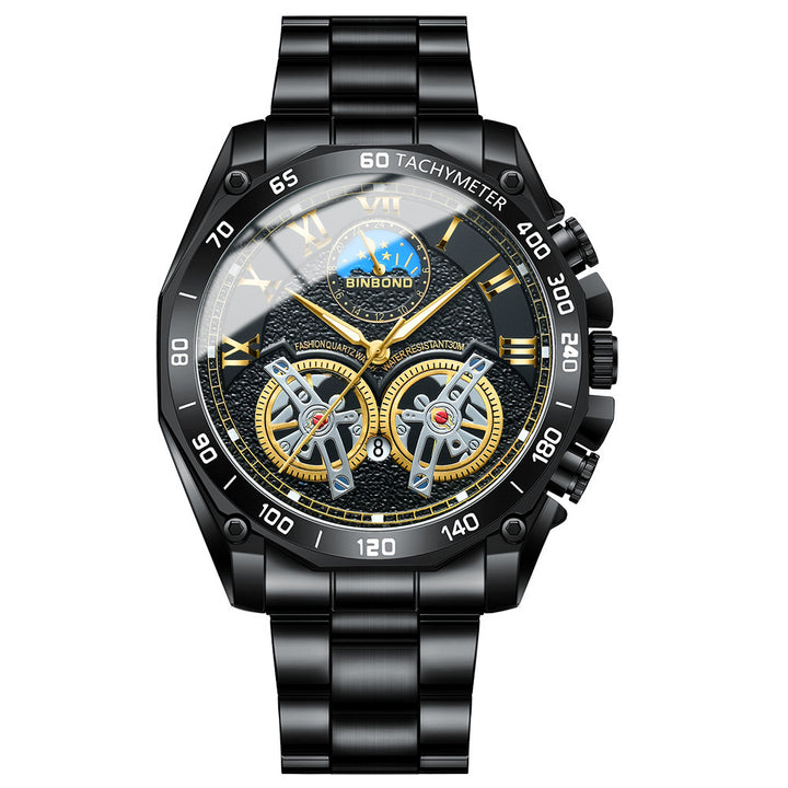 Double Men's niet-volledig automatische machine holle mechanisch horloge multifunction