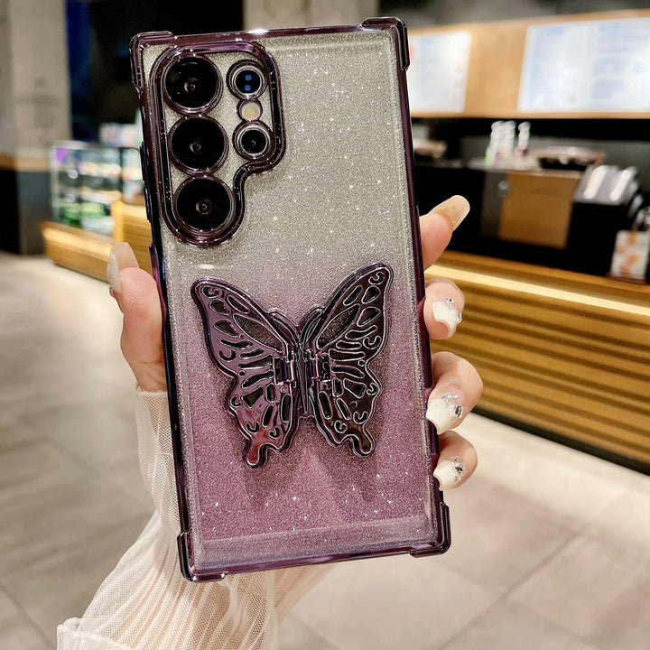 Funda de teléfono de Stand Butterfly anti -Drop de cuatro esquina