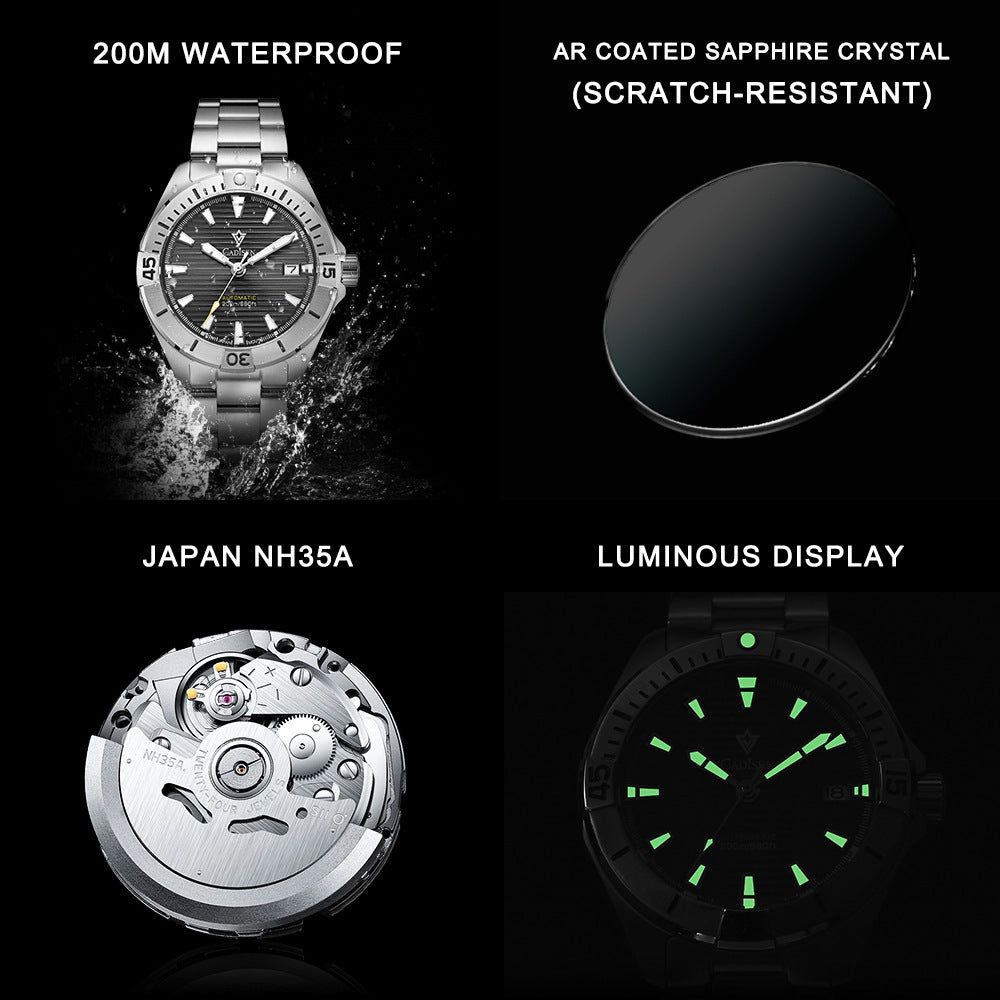 Heren Business Luminous Automatic Mechanical Watch