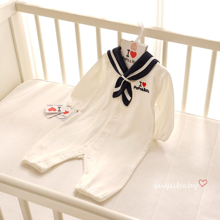 Vêtements de bébé de style marine vêtements de nouveau-nés bébé grenouillères