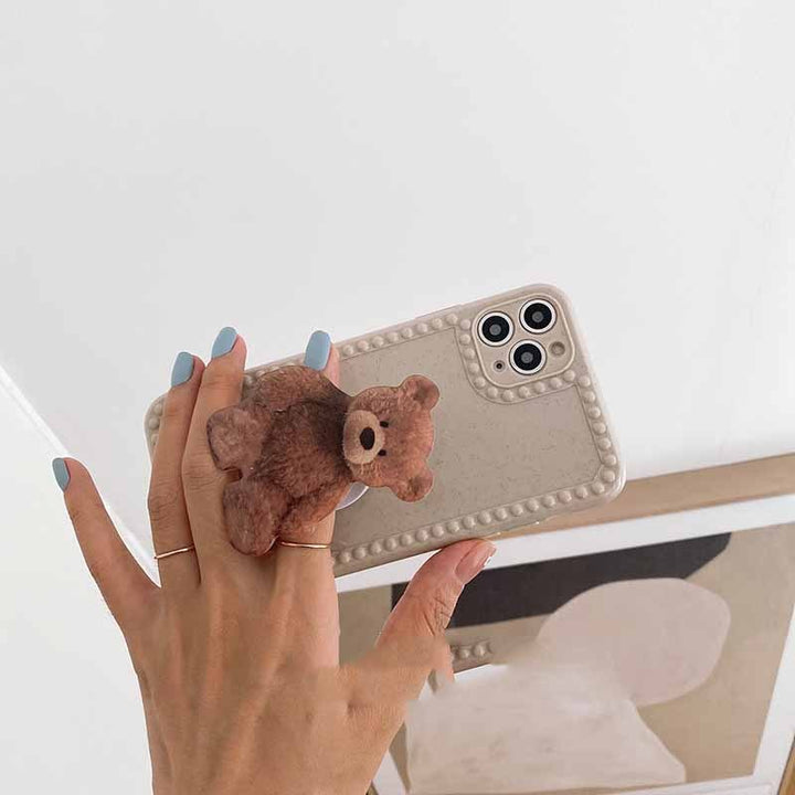 Basit ve sevimli ayı cep telefonu kasası tutucu