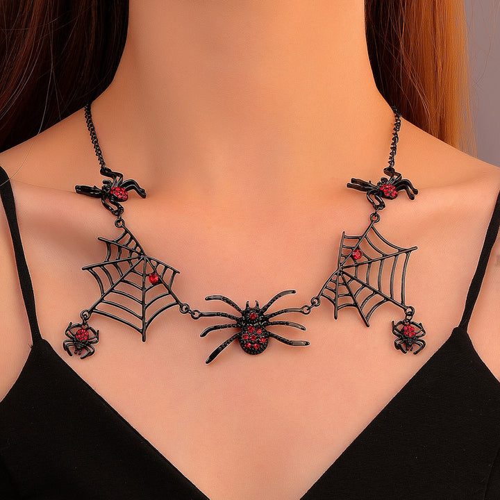 Halloween Spider and Spider Web Collar Personalidad Collar Collar Accesorios de joyería de moda