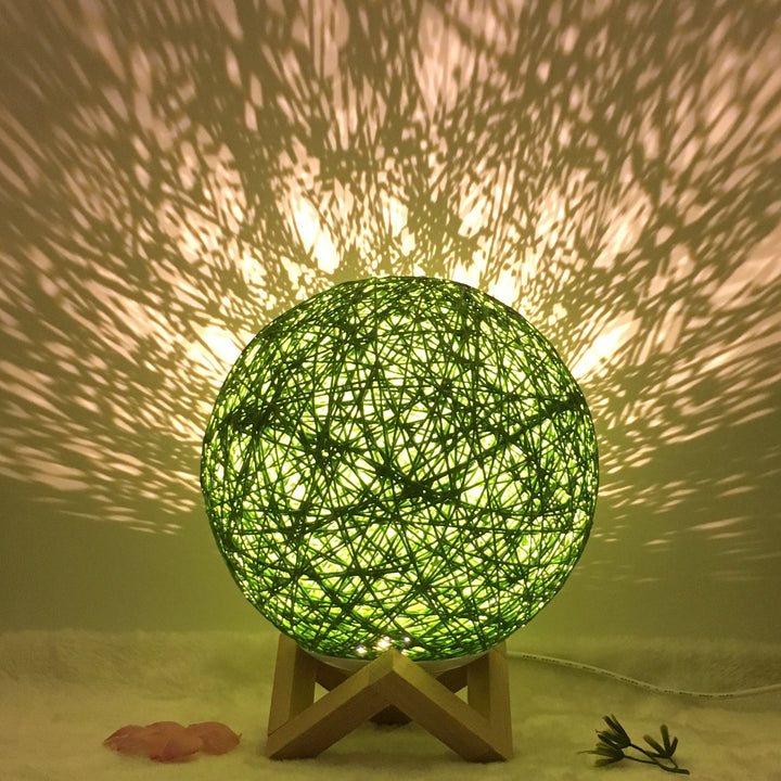 Amazon Hot Selling Creative Linen Table Lamp Noman og Unique LED Intelligent USB7 Color RGB16 Color Fjernkontroll Rattan balllampe