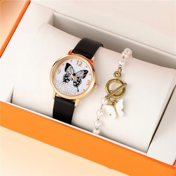 Naisten muotinumero Strasstoni Butterfly Quartz Watch