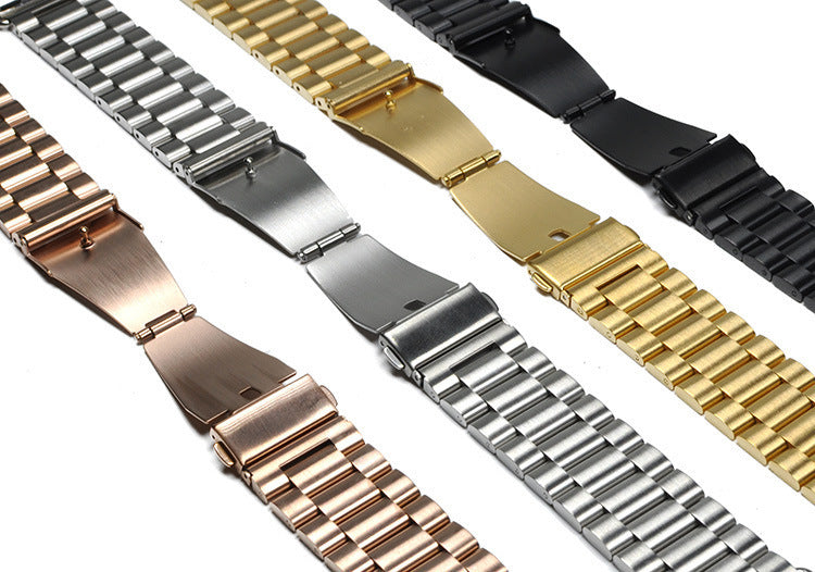 Applicable Watch Stainless Steel Metal Three-bead Strap