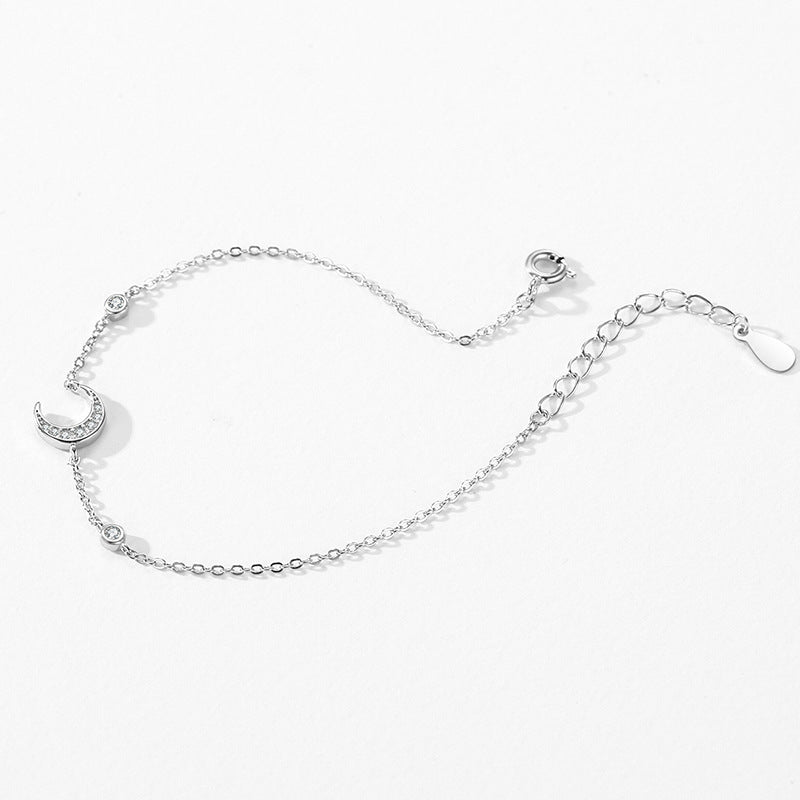 S925 Silver Moon Diamond Bracelet-Interest Design Ornament