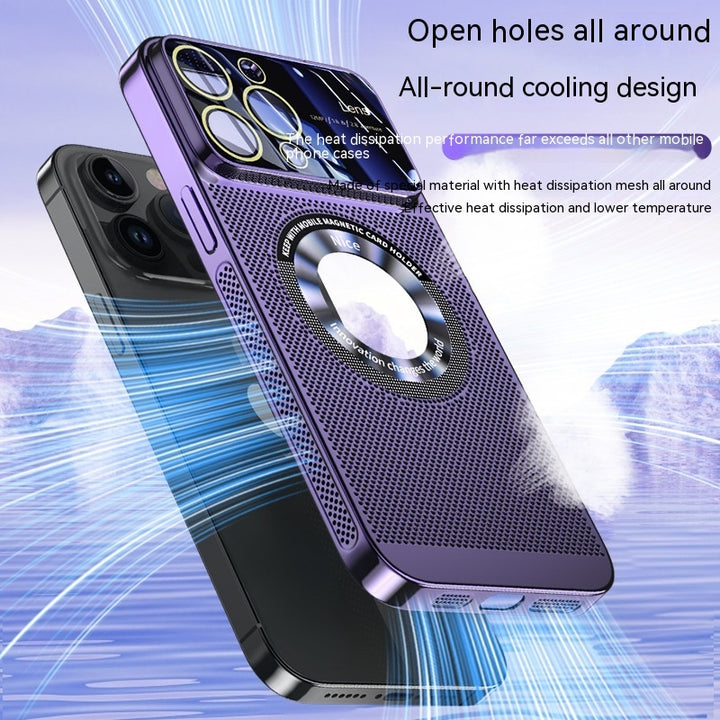 Electroplating Magnetic Heat Dissipation Large Window Phone Case