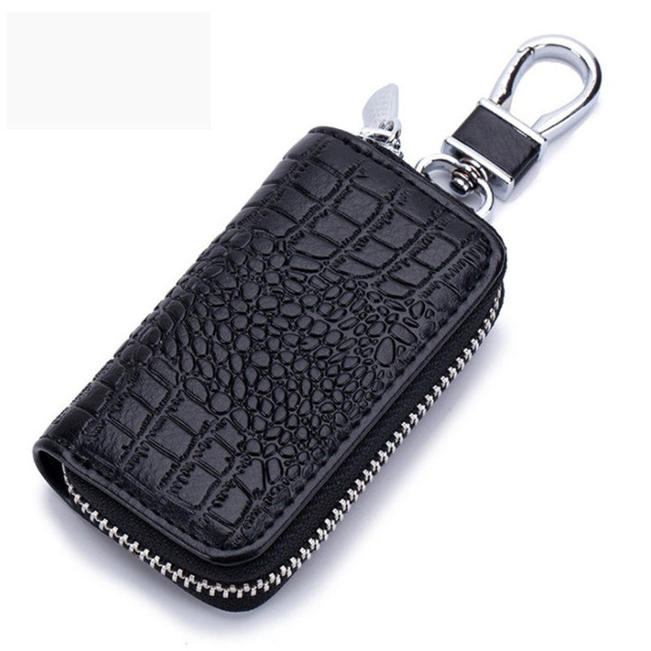 Leather Zipper Car Key Case