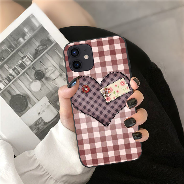 Mini Heart Phone Couvre de case géométrique peinte