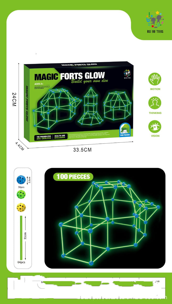 Fort Building Kit İnşaat Blokları Çocuk Oyuncak Çadırları Kale Oluşturucu Kaleleri Tüneller DIY 3D Play House Çocuklar Hediye