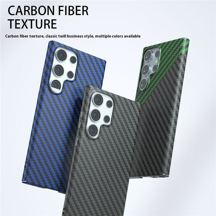 Custodia del telefono adesivo per acqua in fibra di carbonio PC Contrasto color guscio duro