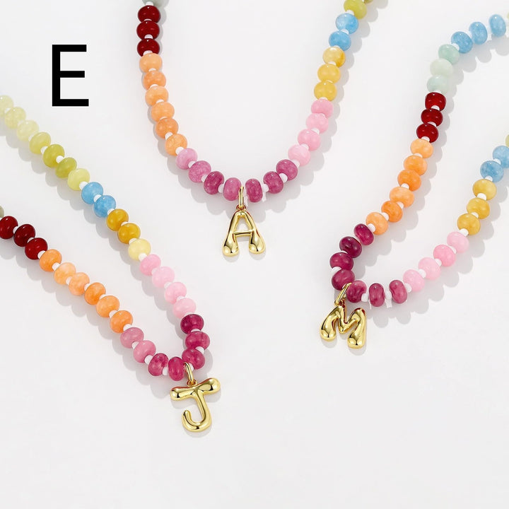 26 Bubble Letter Pendant Collier Abacus Beads Collier