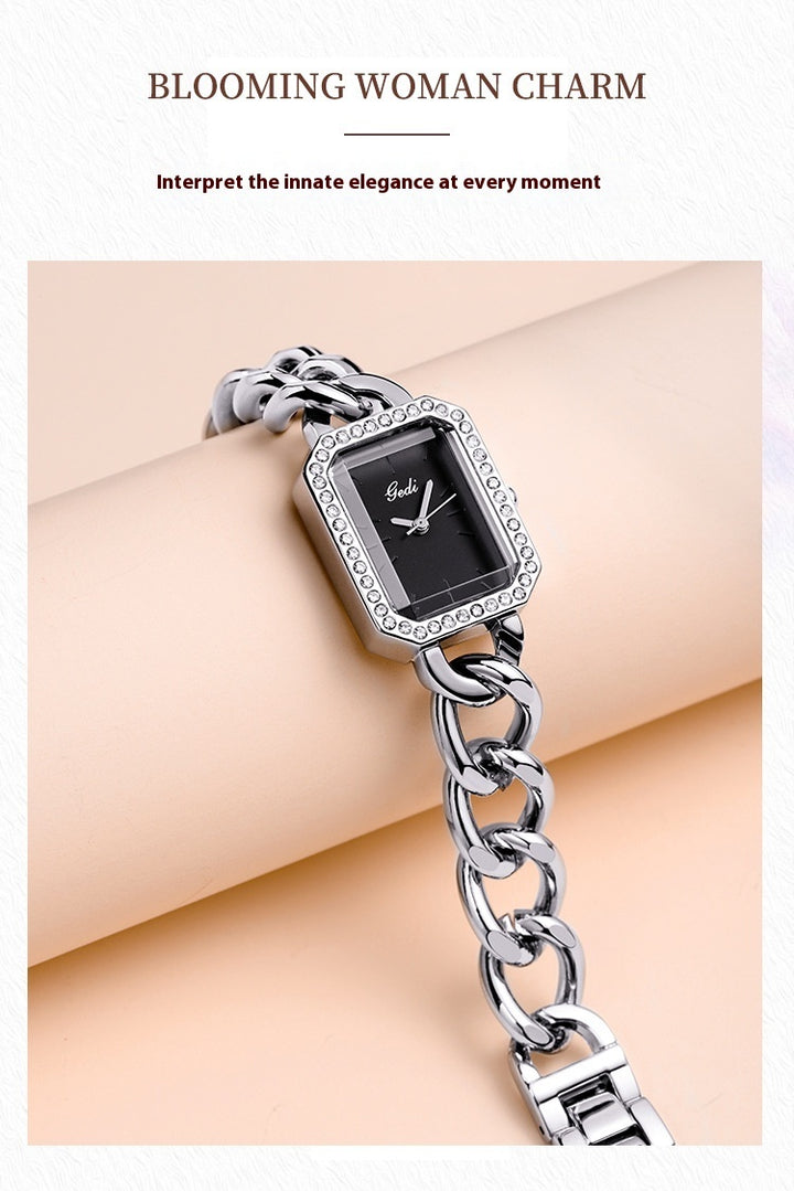 Square Watch Women's Light Luxury and egyszerűség órája