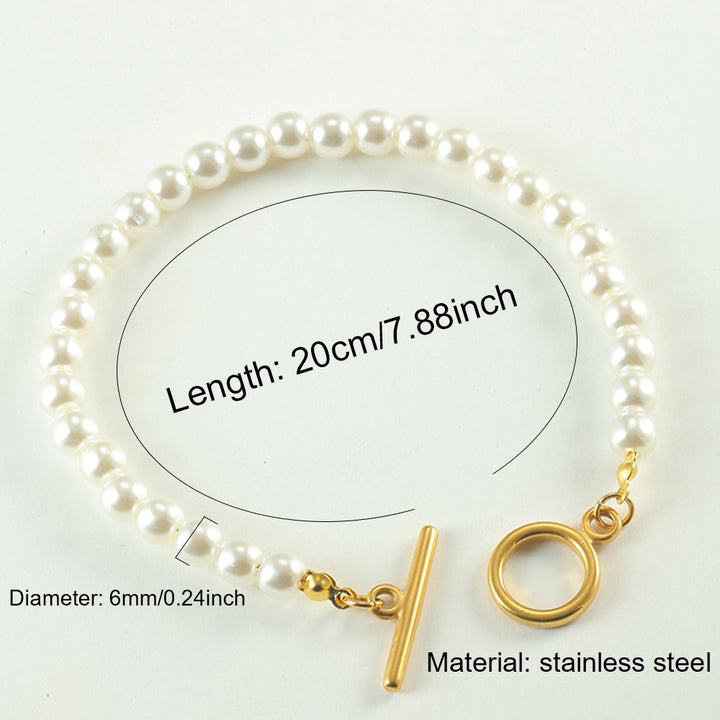 Retro OT Buckle Pearl Bracelet Film Fashion Design