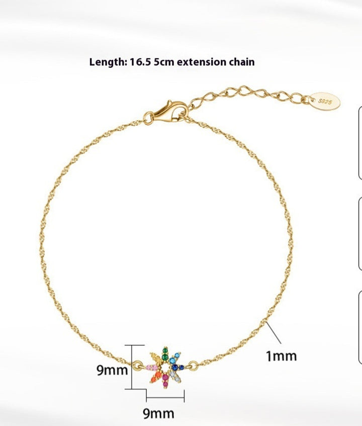 Bracelet en argent sterling pour femmes conception d'intérêt spécial Fleurs de zirconium incrustées