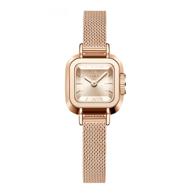 Mesh Quartz Watch Fashion Fashion Patrón romano simple impermeable