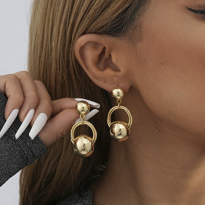 Mode populaire gouden doorboorde geometrische oorbellen