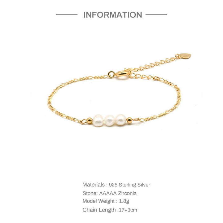 Mode statement Sterling Silver Design Pearl -armband