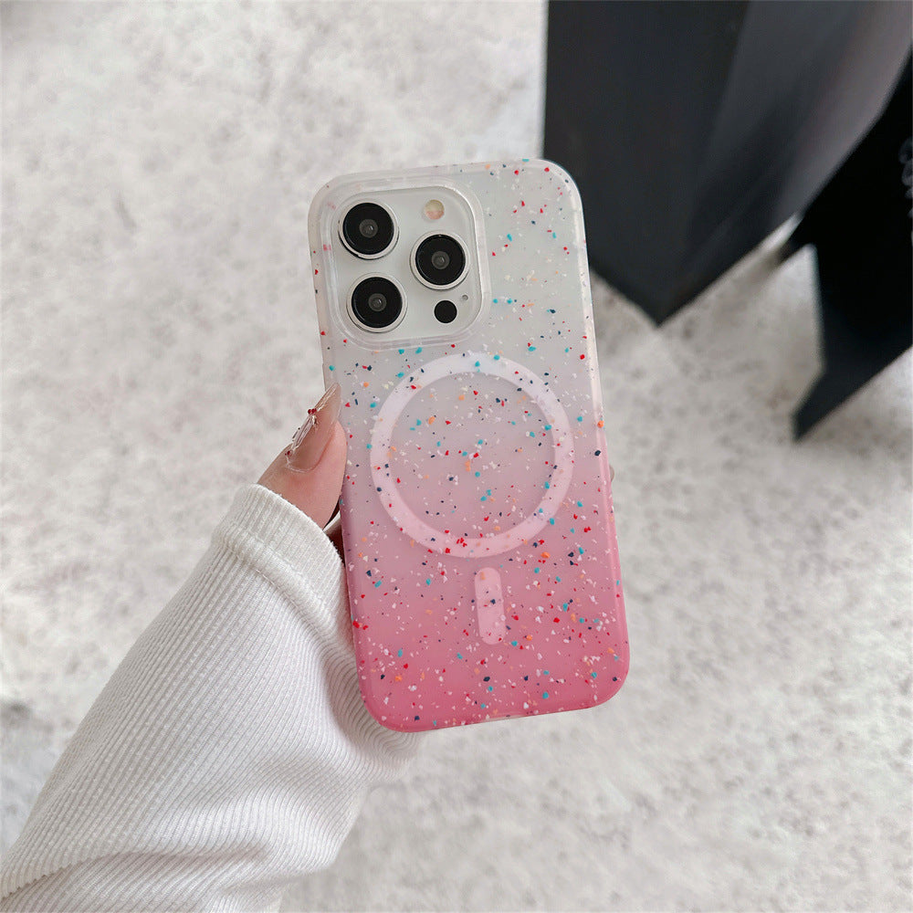 Liquid Silicone Splash Ink Magnetic Gradient Color Phone Case