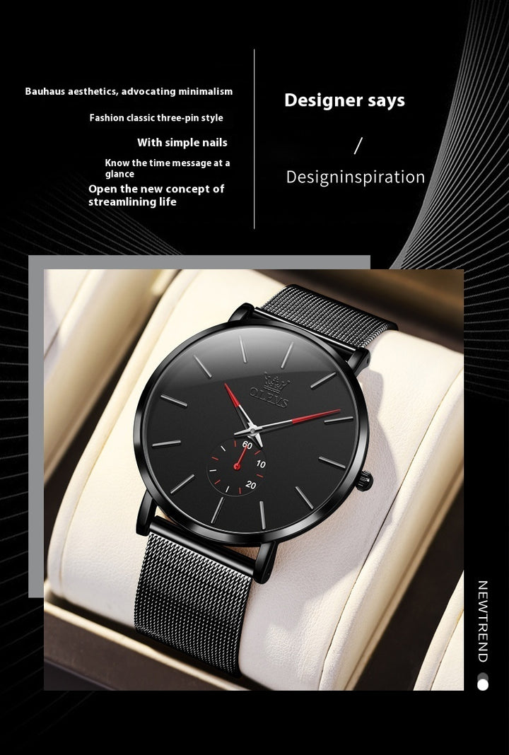 Fashion Siamois Backle Thin Simple Quartz Watch