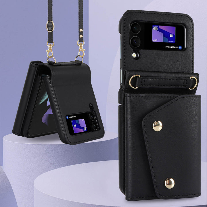 Crossbody Folding Leather Case Multi-card Flip Phone Case